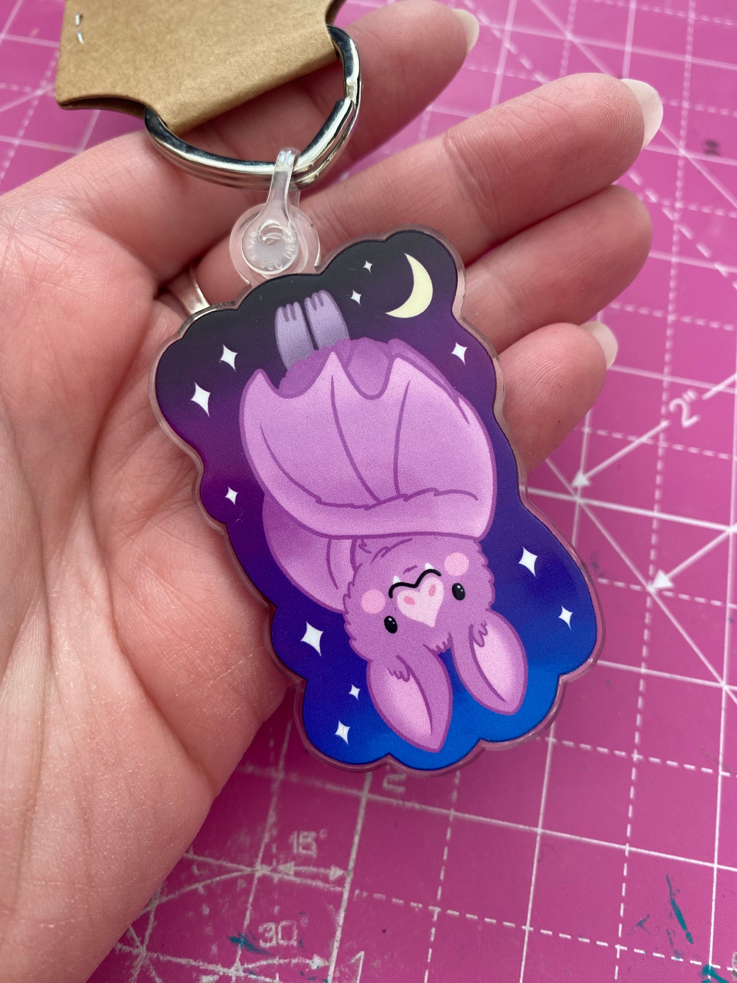 Purple Bat keyring