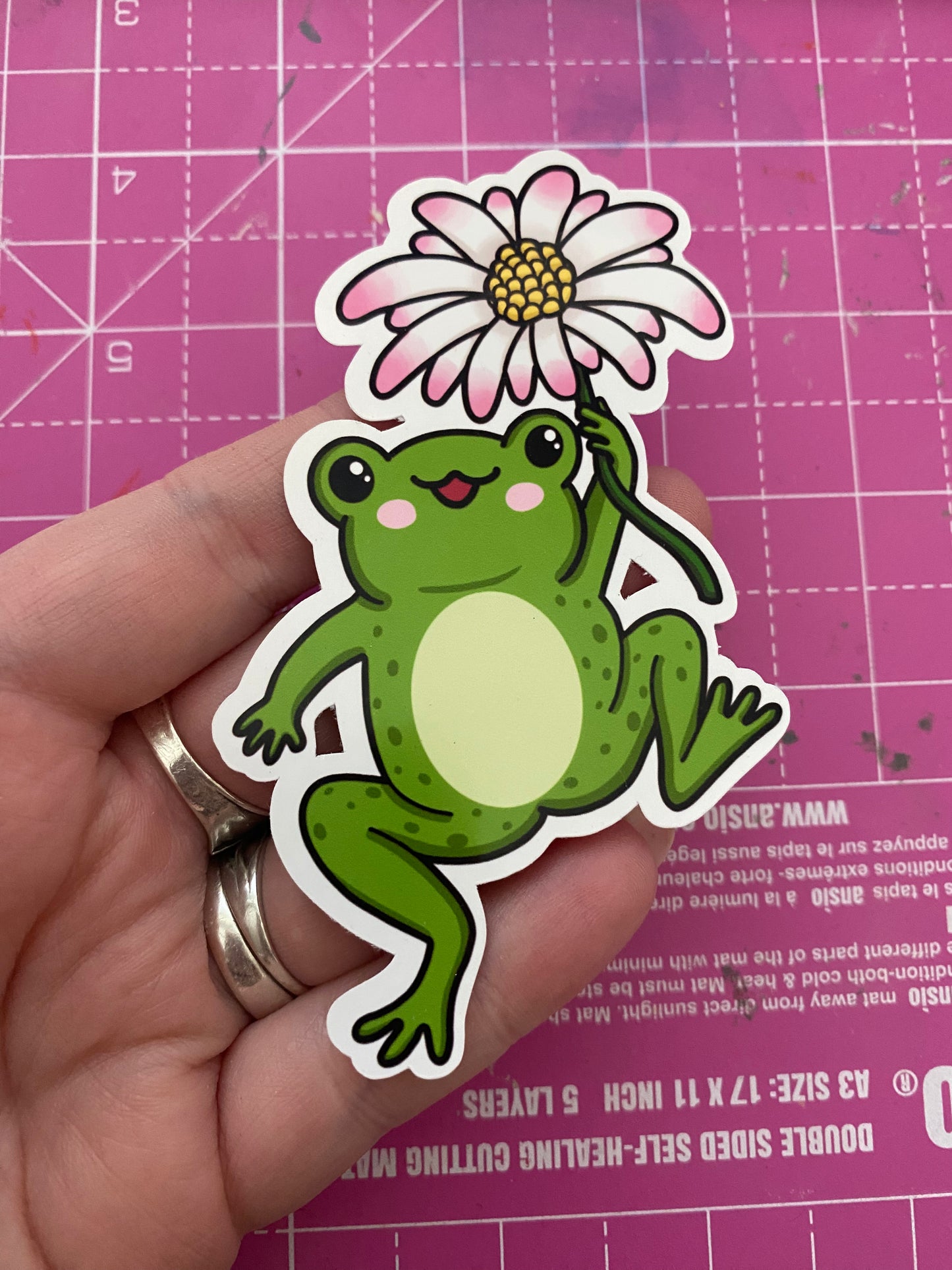 Rainy Day Frogs vinyl stickers (medium)