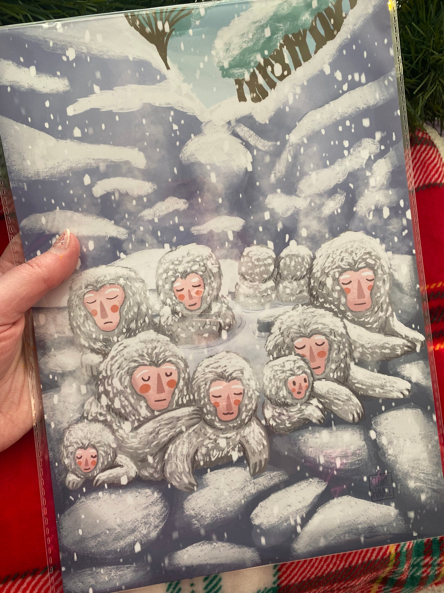 Snow Monkeys Print