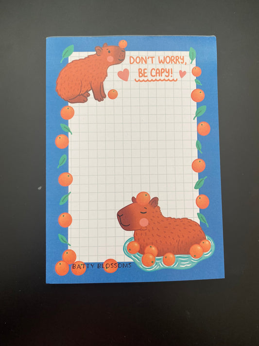'Don't Worry Be Capy' memo pad