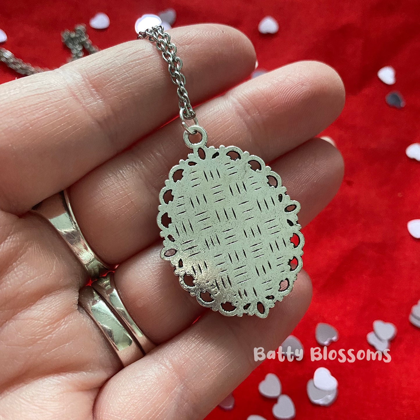 Hanging Bat cameo necklace