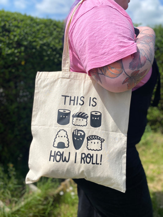 How I Roll tote bag