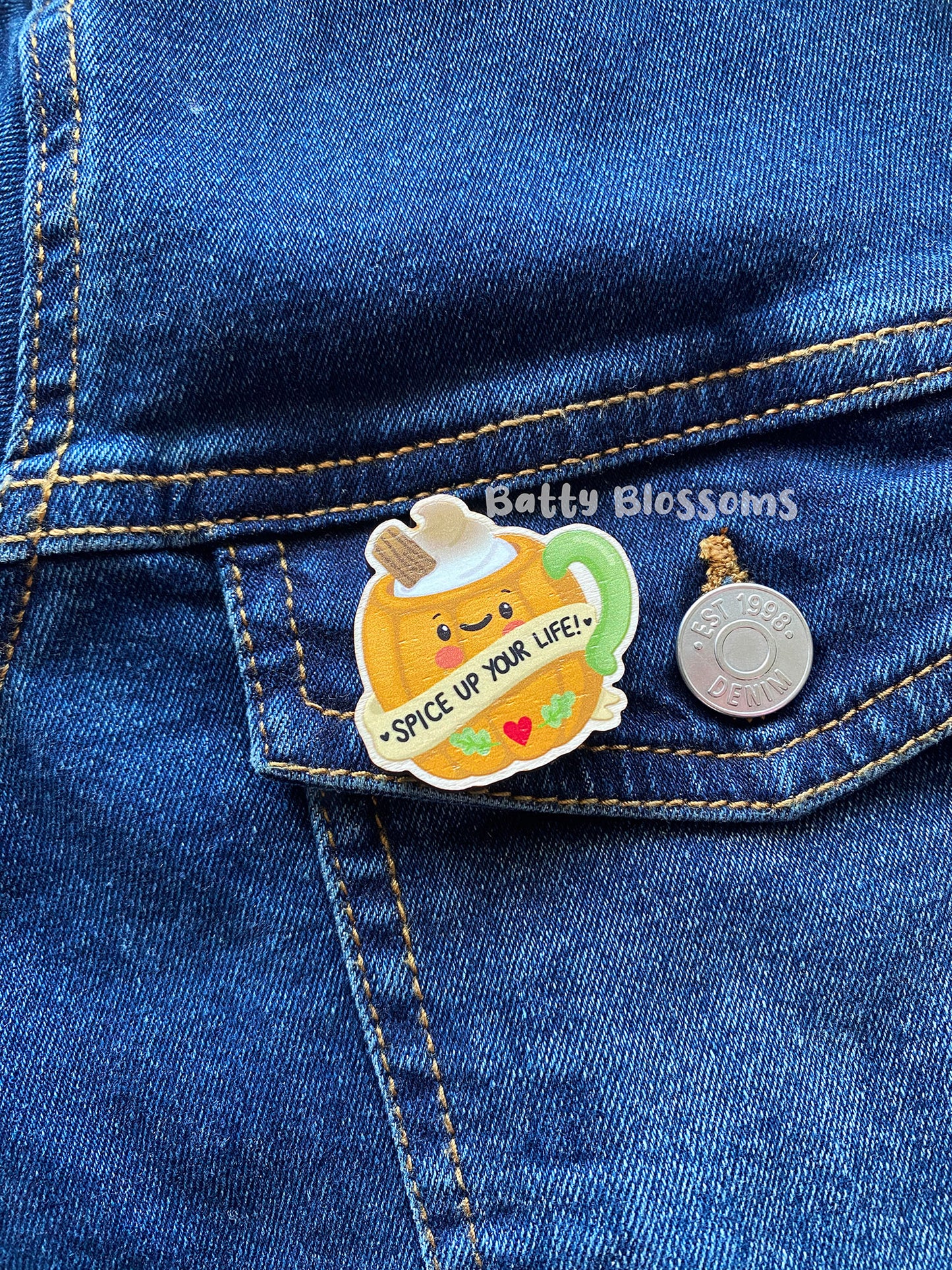 Spice Up Your Life wooden pin