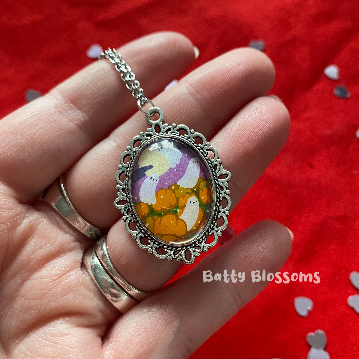Pumpkin Patch cameo necklace