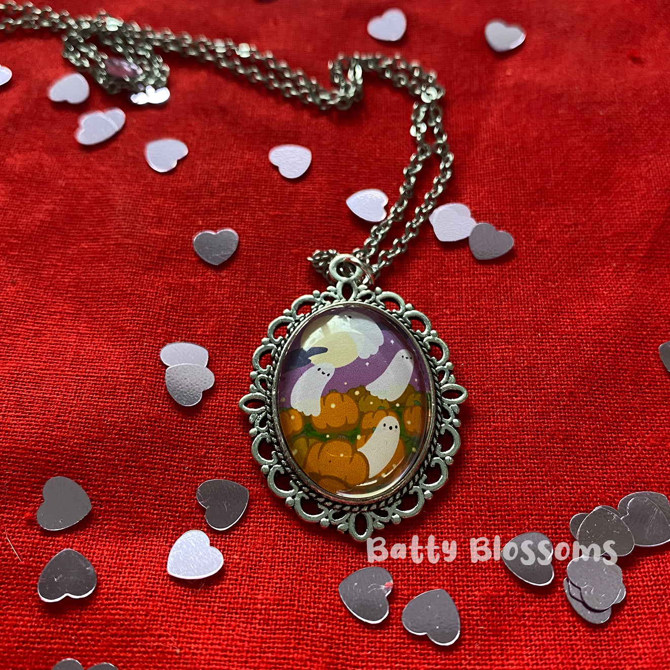 Pumpkin Patch cameo necklace