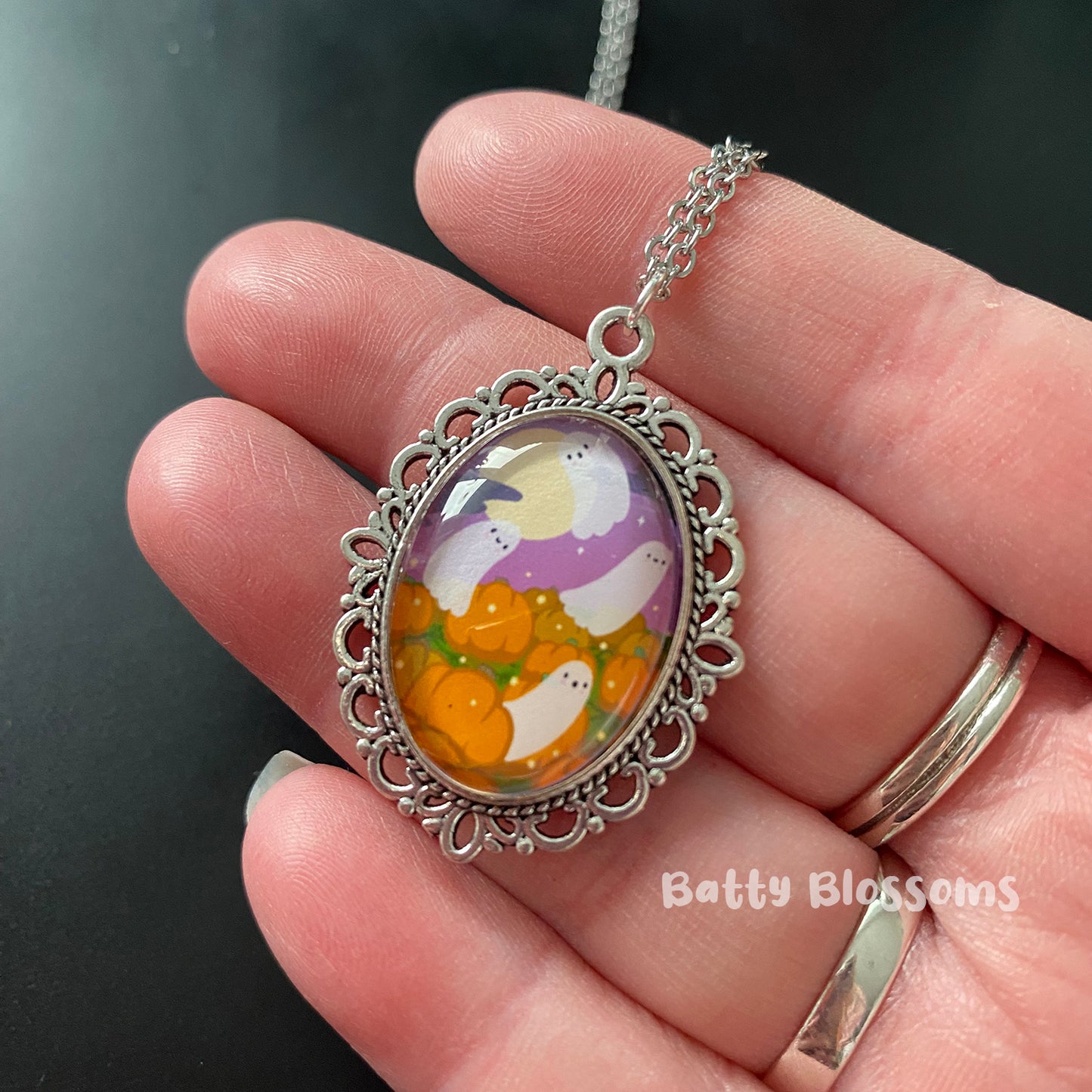 Pumpkin Patch cameo necklace