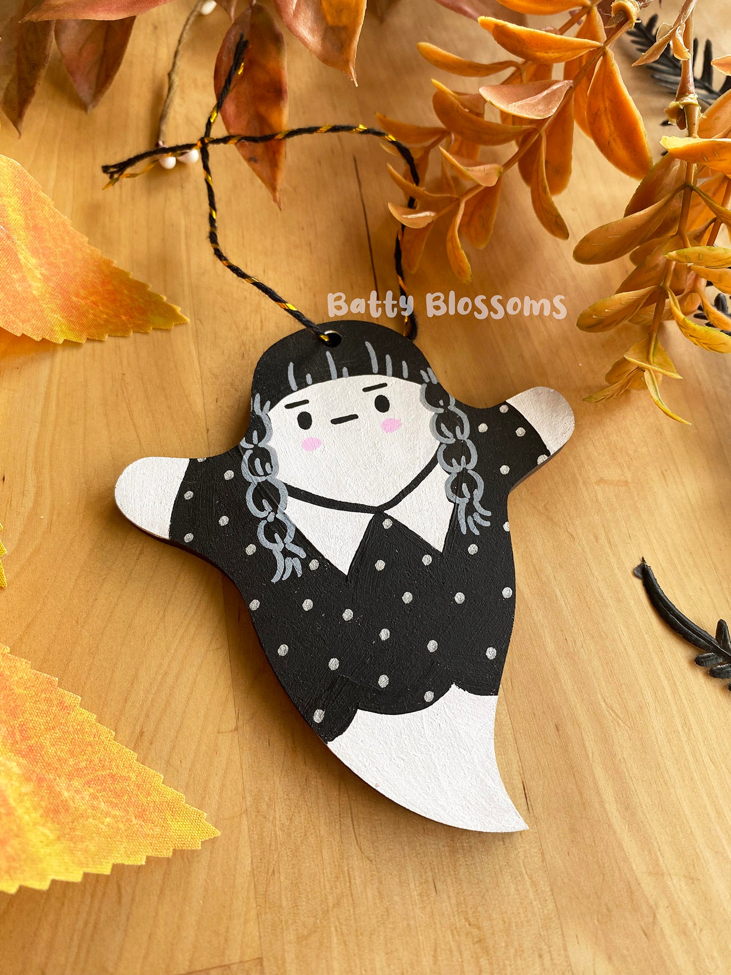 Spooky Girl wooden ghost decoration