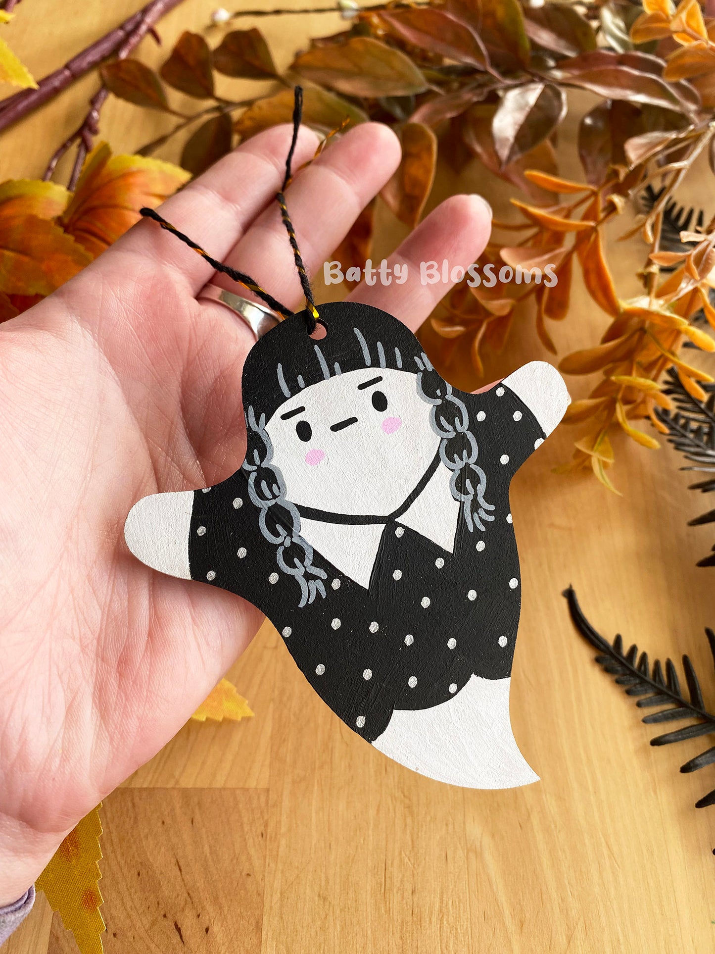 Spooky Girl wooden ghost decoration