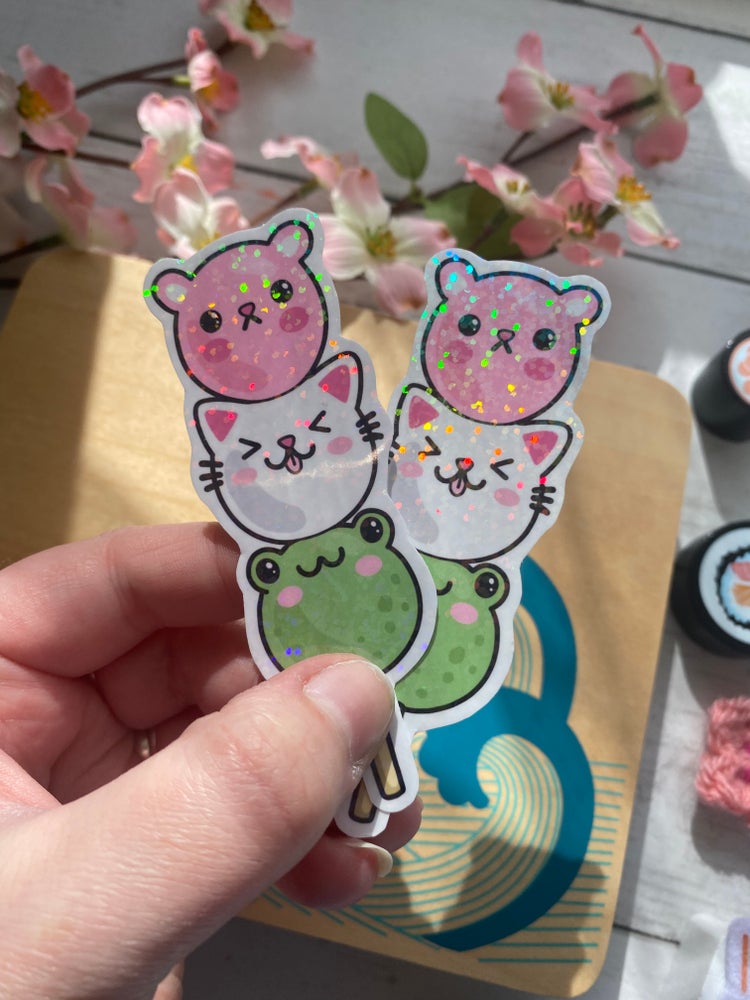 Dango Friends holographic sticker (large)