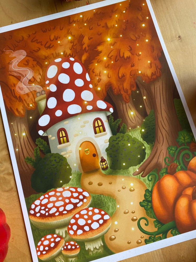 Toadstool House Print