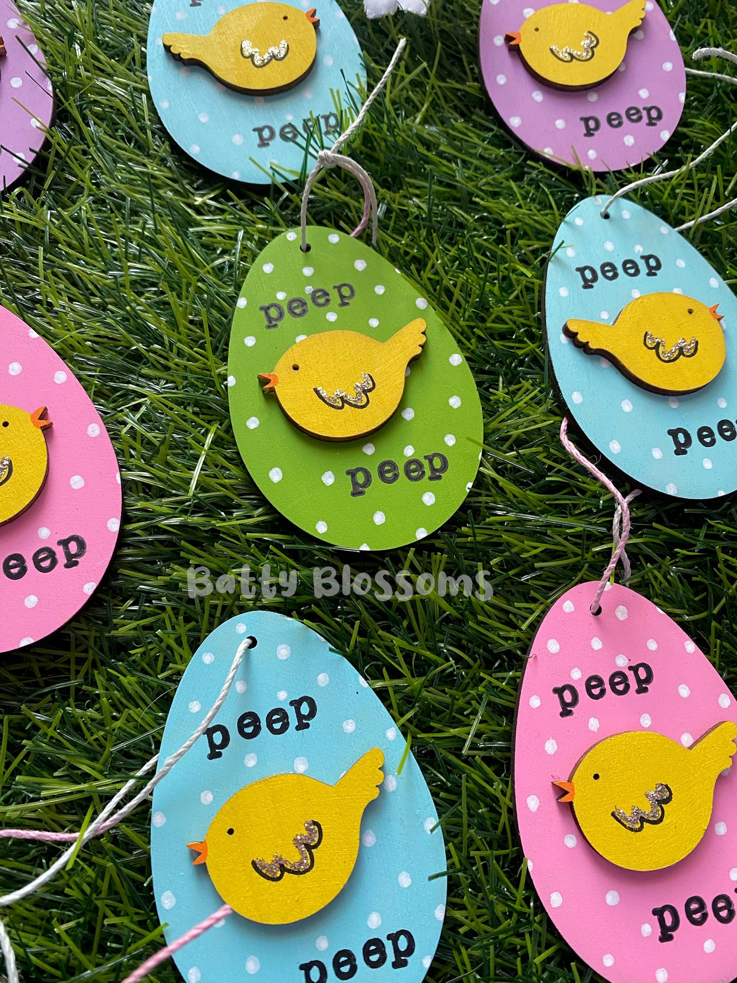 Chick Easter Egg wooden decorations