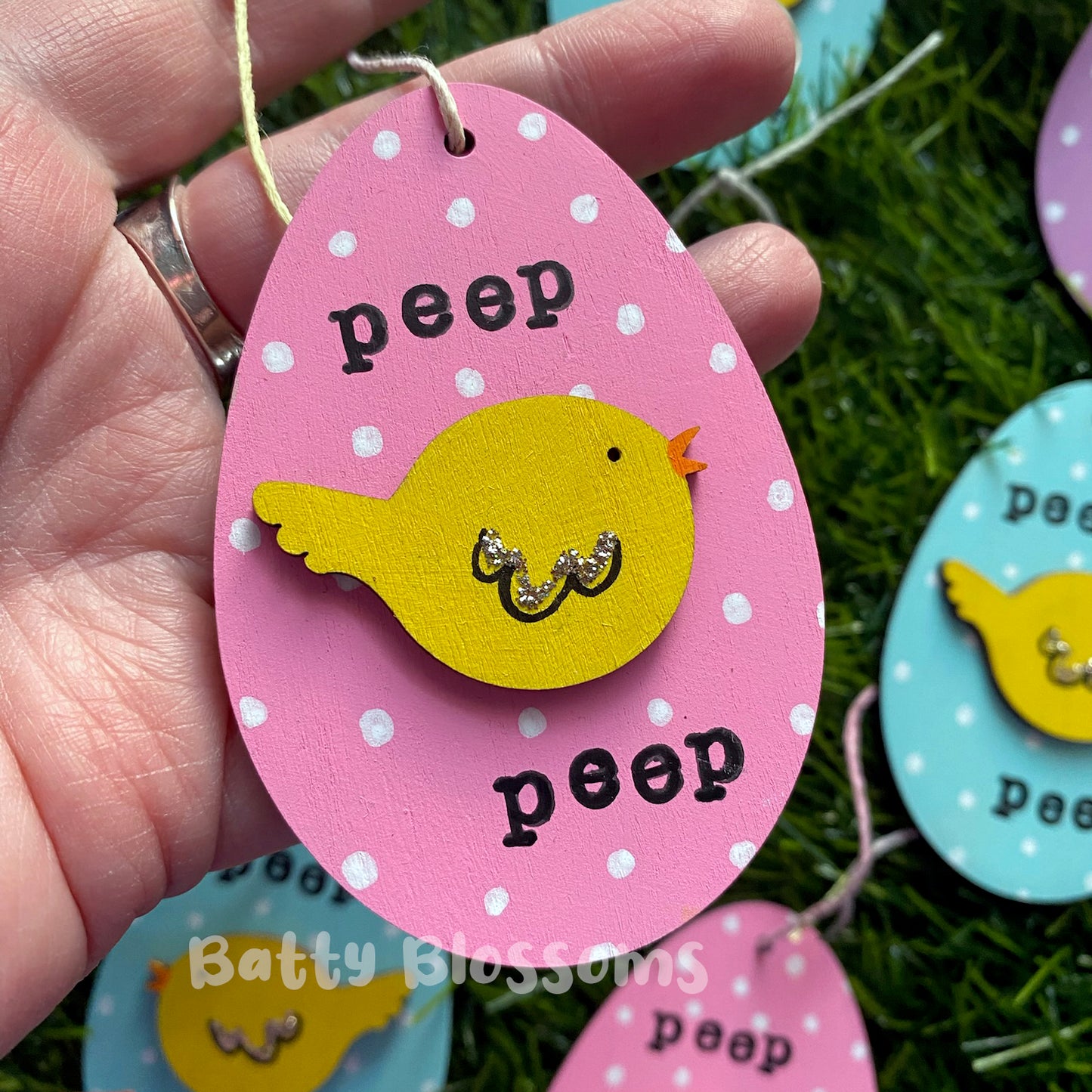 Chick Easter Egg wooden decorations