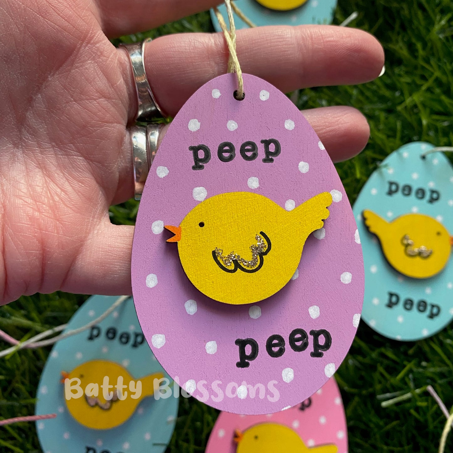 Chick Easter Egg wooden decorations