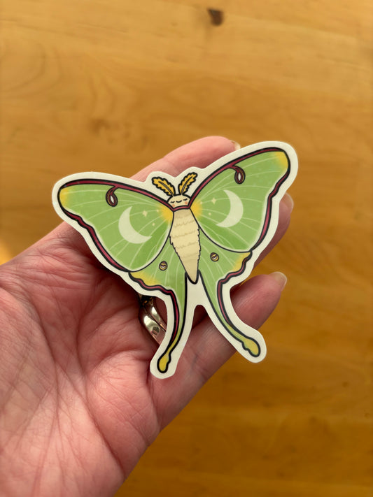 Lunar Moth holographic vinyl sticker (LARGE)