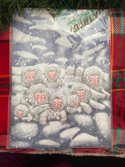 Snow Monkeys Print