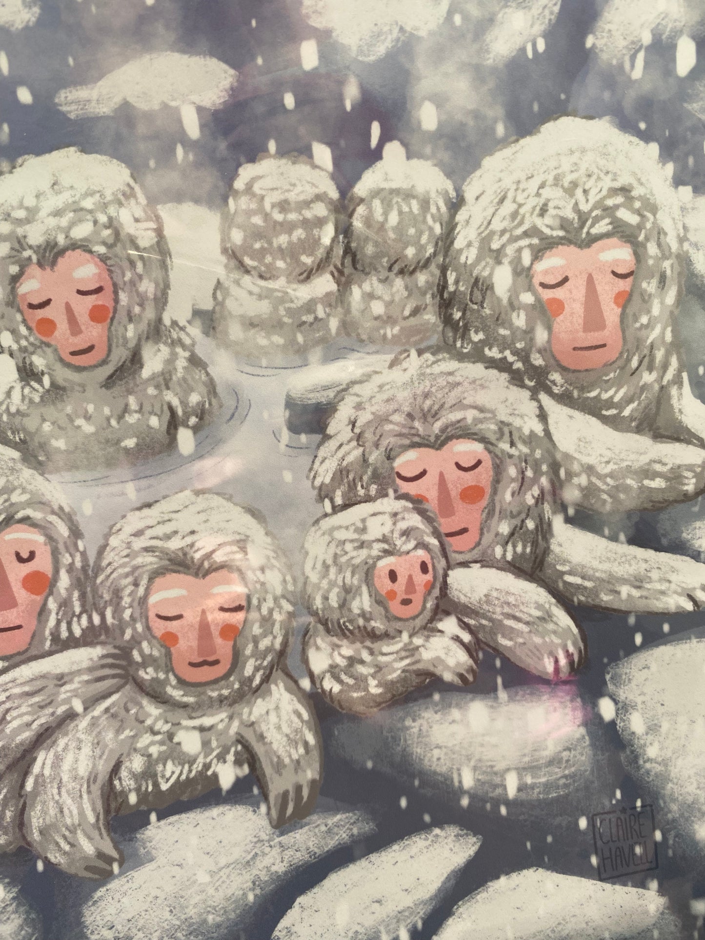 Snow Monkeys Print