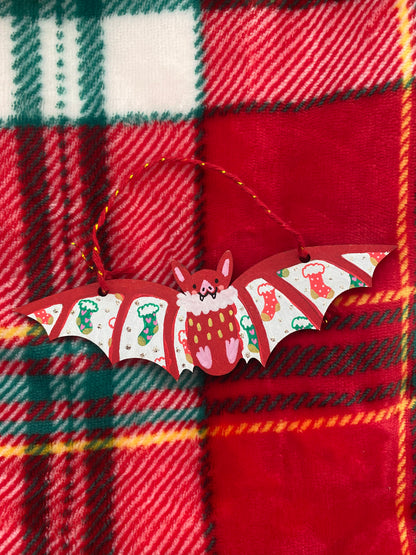 Christmas Baby Bats wooden decorations