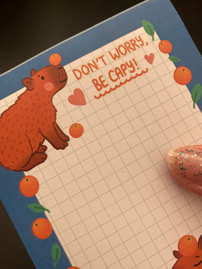 'Don't Worry Be Capy' memo pad