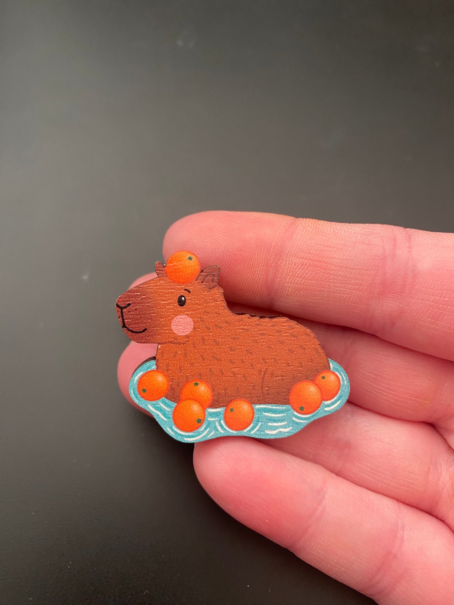 Cool as a Capybara wooden pin