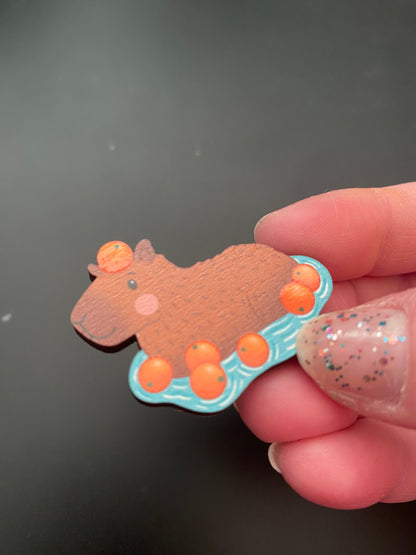 Cool as a Capybara wooden pin