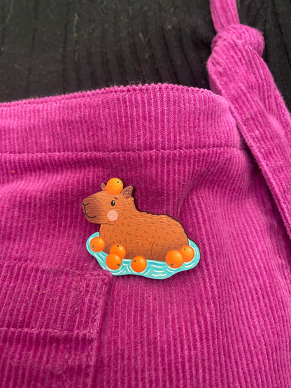 Cool as a Capybara wooden pin