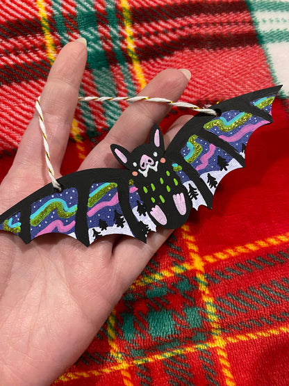 Christmas Baby Bats wooden decorations