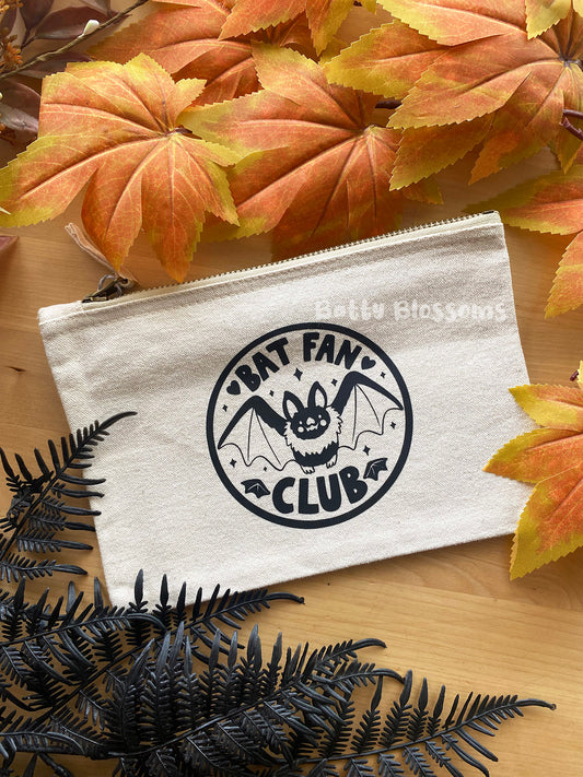 Bat Fan Club zip-up pouch