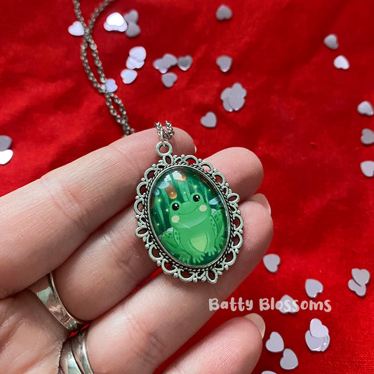 Fairytale Frog cameo necklace