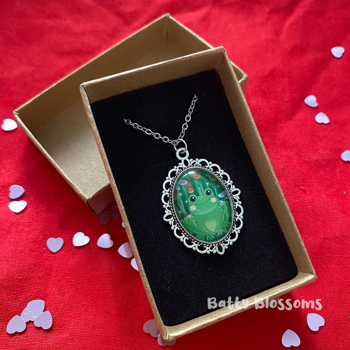 Fairytale Frog cameo necklace