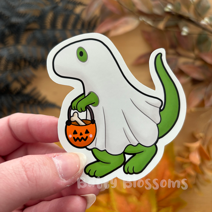 Trick or TreaT-Rex vinyl sticker (large)