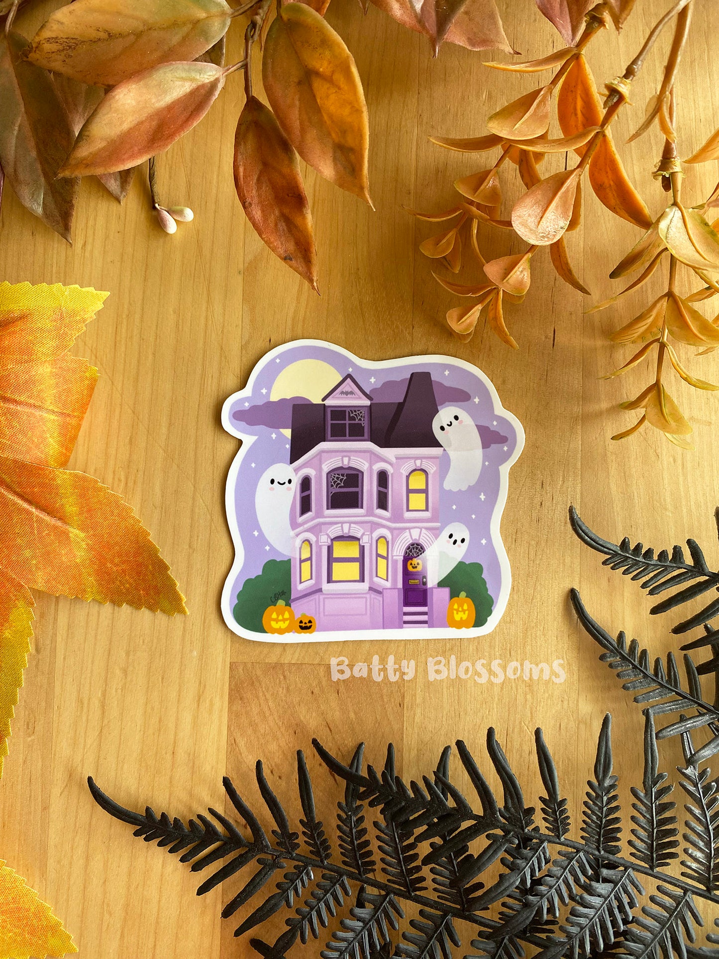 Haunted House vinyl sticker (large)