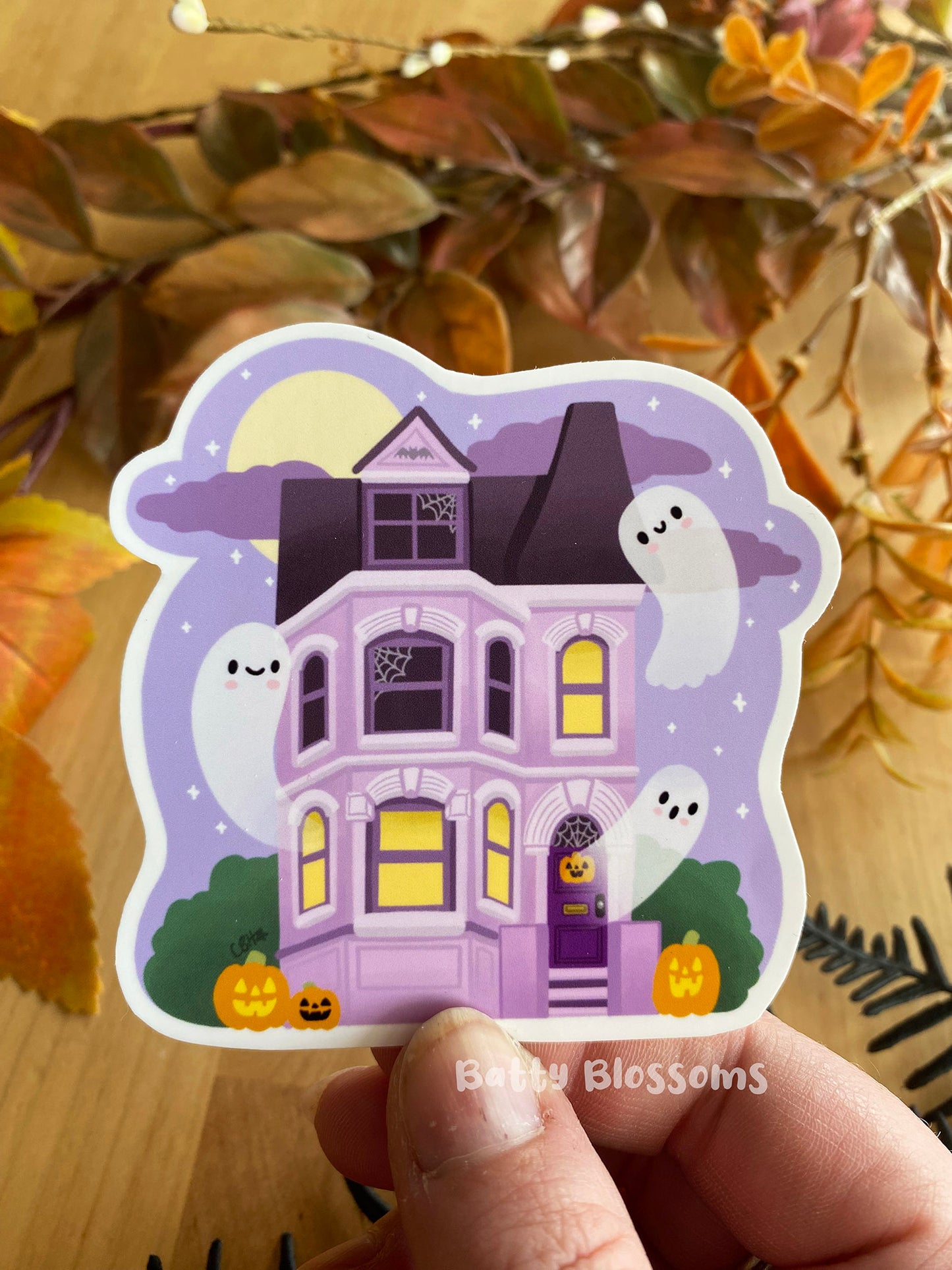 Haunted House vinyl sticker (large)
