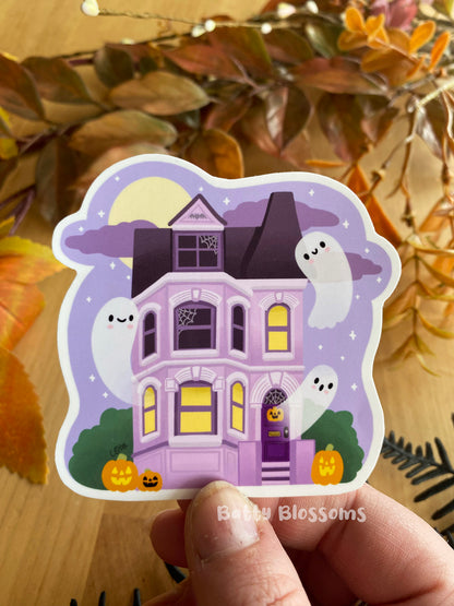Haunted House vinyl sticker (large)