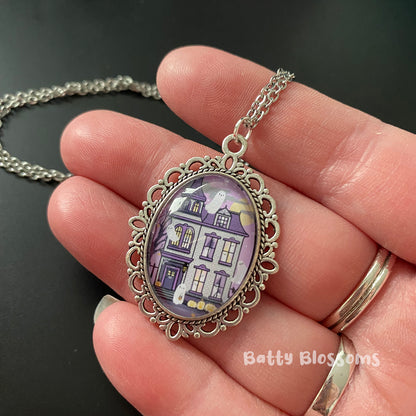 Haunted House cameo necklace