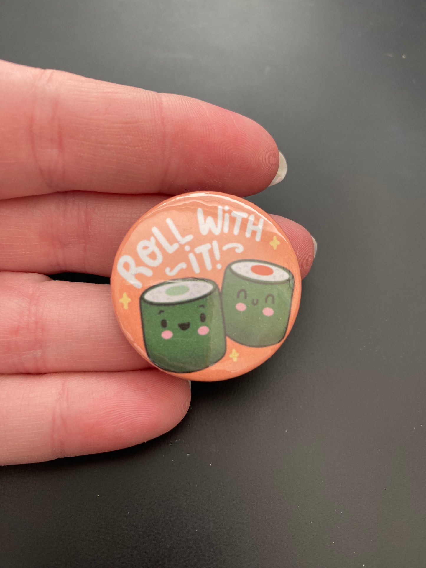 Roll With It button badge