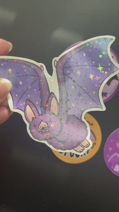 Holographic Vampire Bat sticker (LARGE)