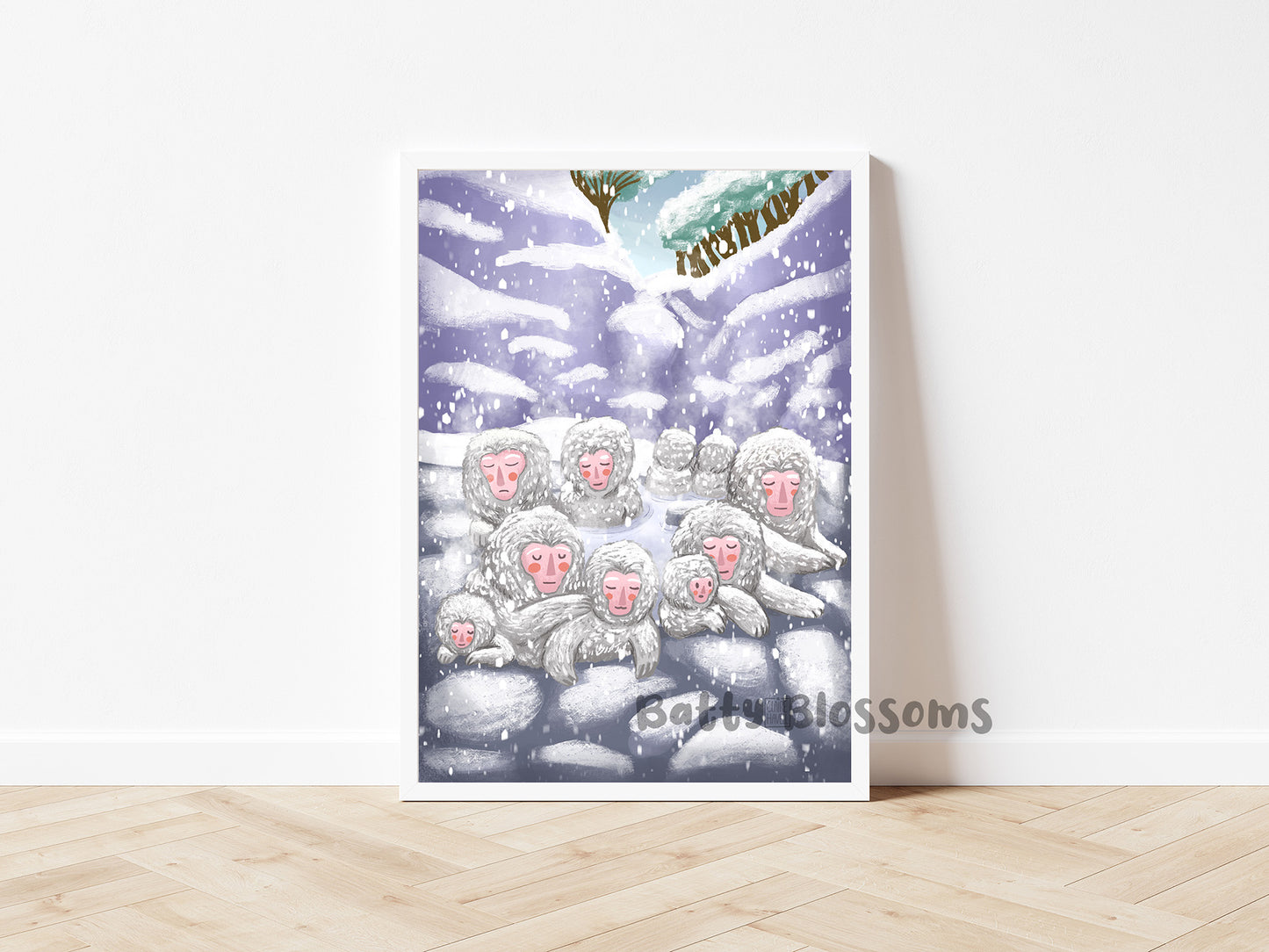 Snow Monkeys Print