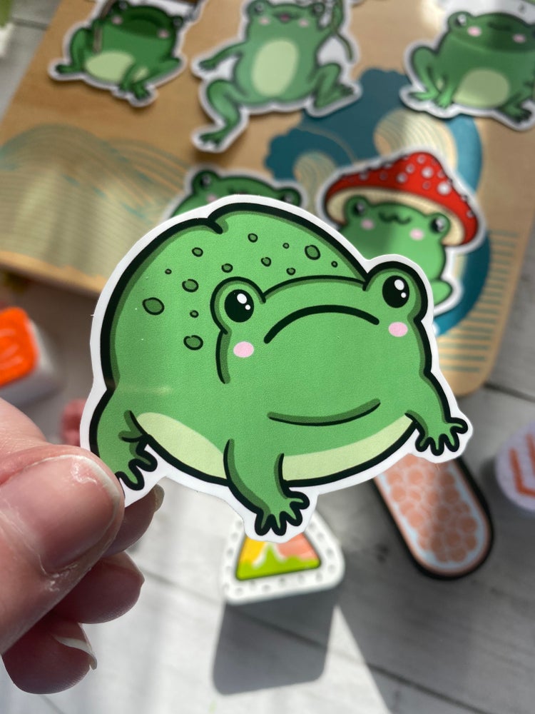 Rainy Day Frogs vinyl stickers (medium)