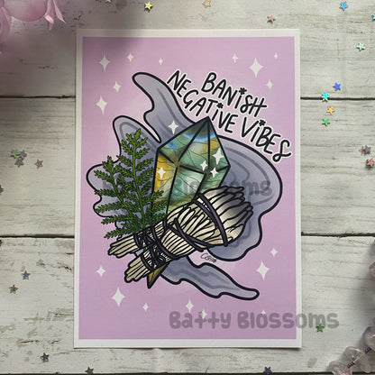 'Banish Negativity' Witchy Vibes Print