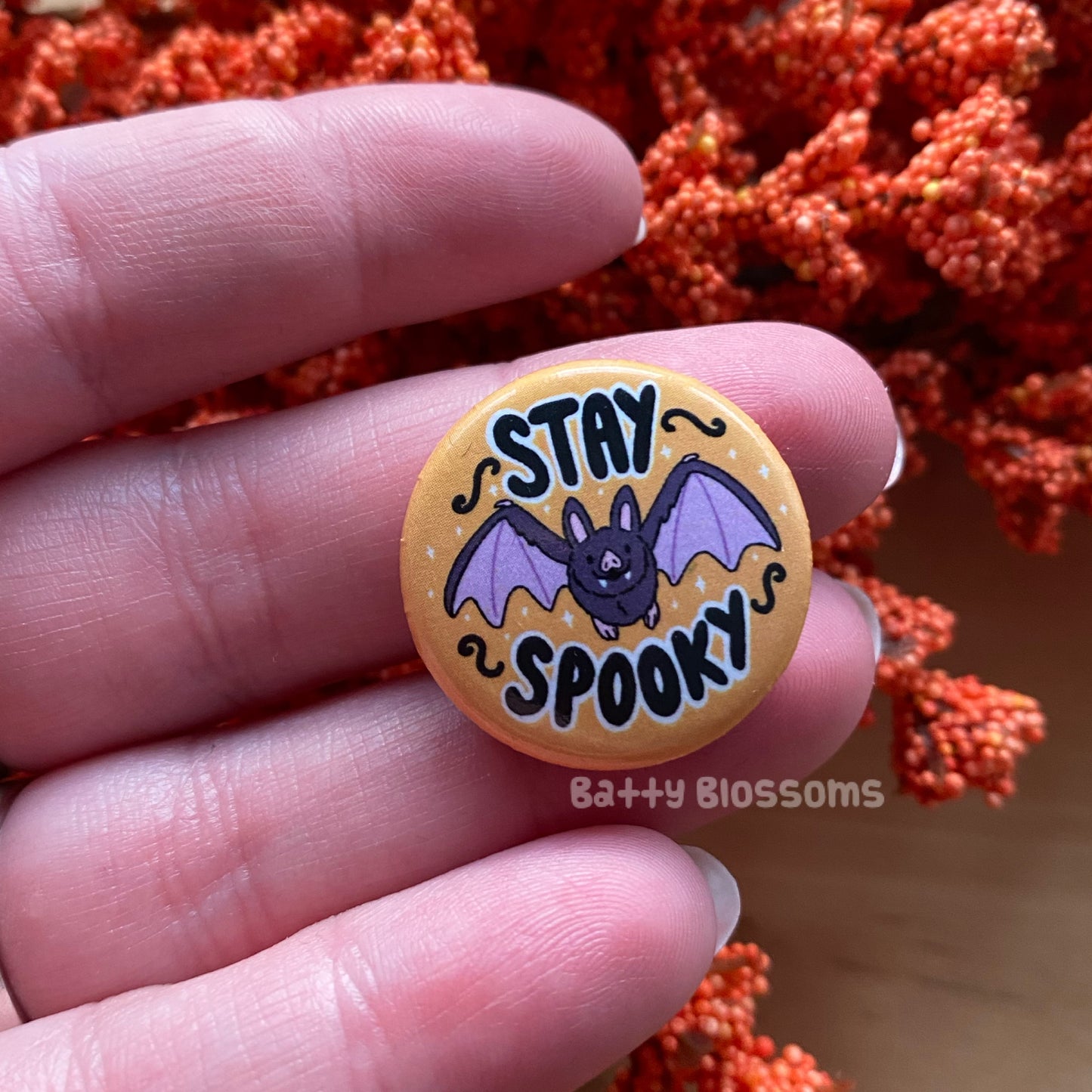 Stay Spooky button badge