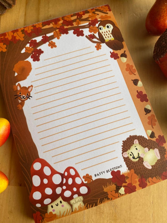 Autumn Animals notepad