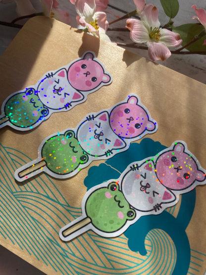 Dango Friends holographic sticker (large)
