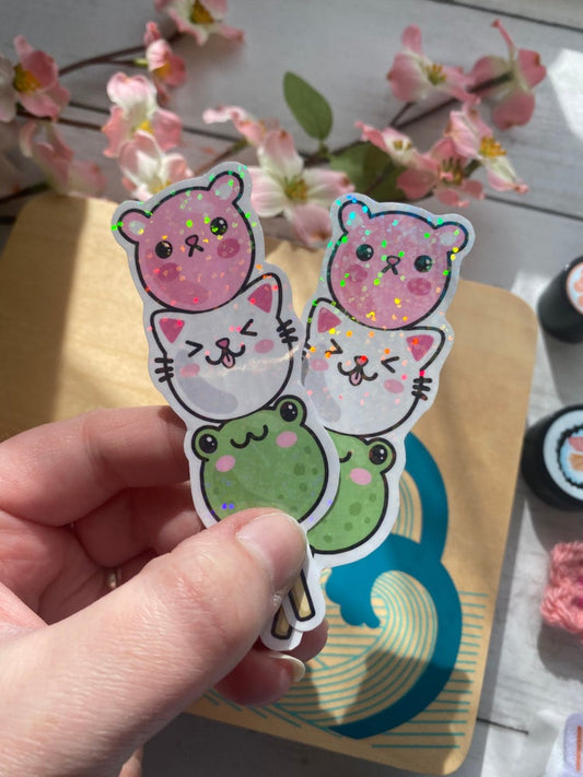 Dango Friends holographic sticker (large)