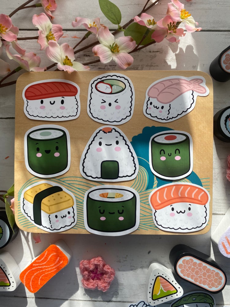 Cute Sushi vinyl stickers (medium)