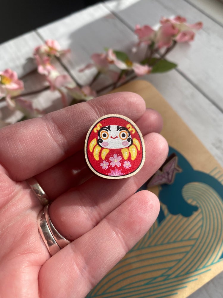 Daruma Doll wooden pin