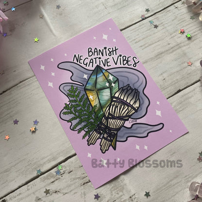 'Banish Negativity' Witchy Vibes Print