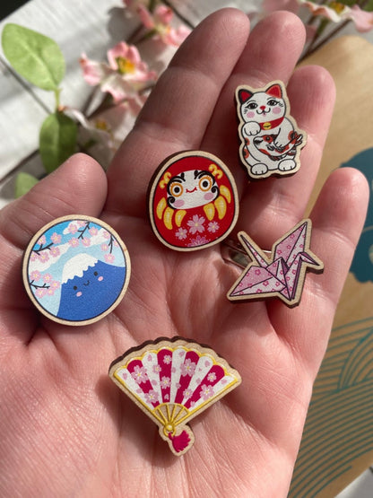 Blossom Fan wooden pin