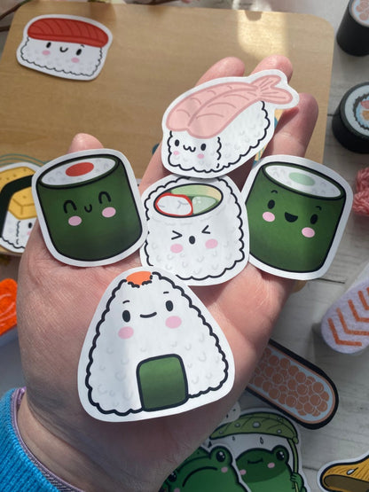 Cute Sushi vinyl stickers (medium)