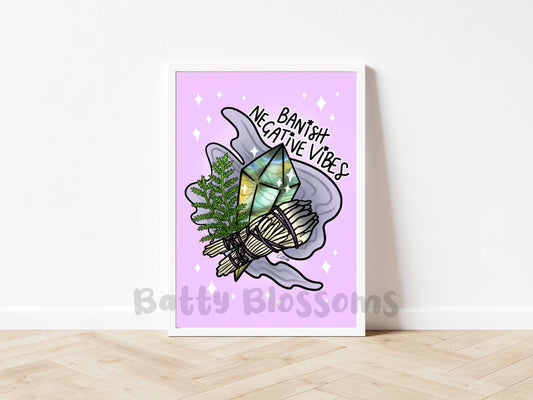 'Banish Negativity' Witchy Vibes Print