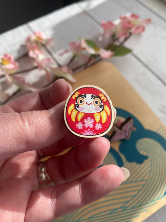 Daruma Doll wooden pin